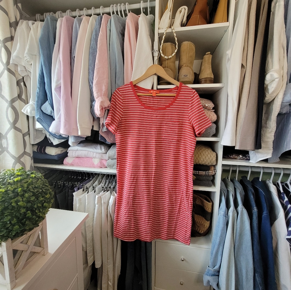 Joe Fresh Cotton T-Shirt Dress with stretch is warm red. Medium